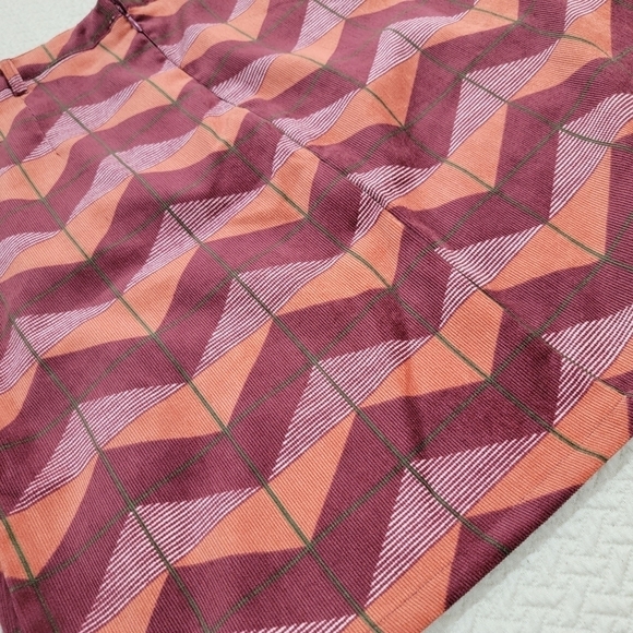 Flying Tomato Burgundy & Orange Fall Colors Geometric Print Skirt Size Medium - Picture 6 of 14